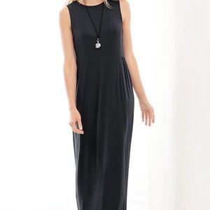 J. Jill Black Sleeveless Maxi Dress Large beach casual